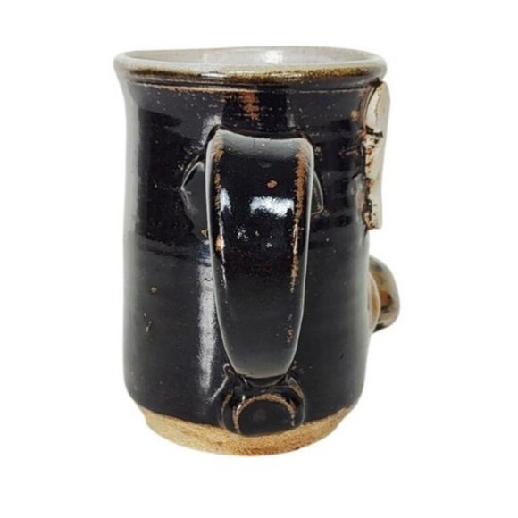 Vintage 80s Stoneware Studio Art Pottery 3D Moose Coffee Mug Cup Signed - Picture 5 of 9